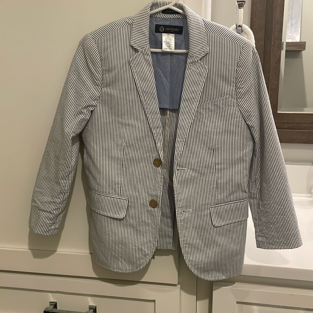 Jcrew crewcuts Thompson seersucker blazer size 6-7.